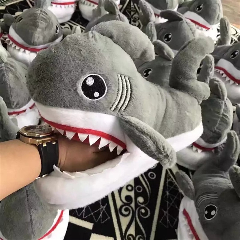 Winter Slippers Women and Men Shark Slipper Cotton Warm Indoor slippers Lovely Cartoon Women Slippers Unisex image 3