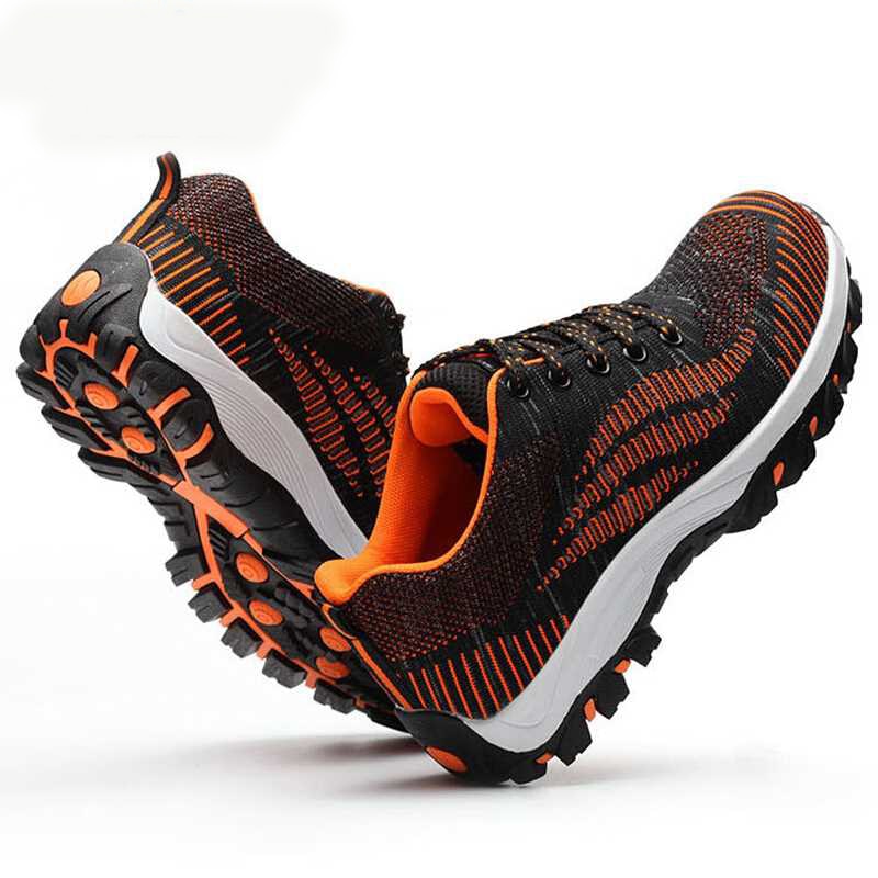 Men's Steel Toe Cap Work Safety Shoes Men Breathable Outdoor Anti-slip Steel Puncture Proof Construction Safety Boots Shoes image 4