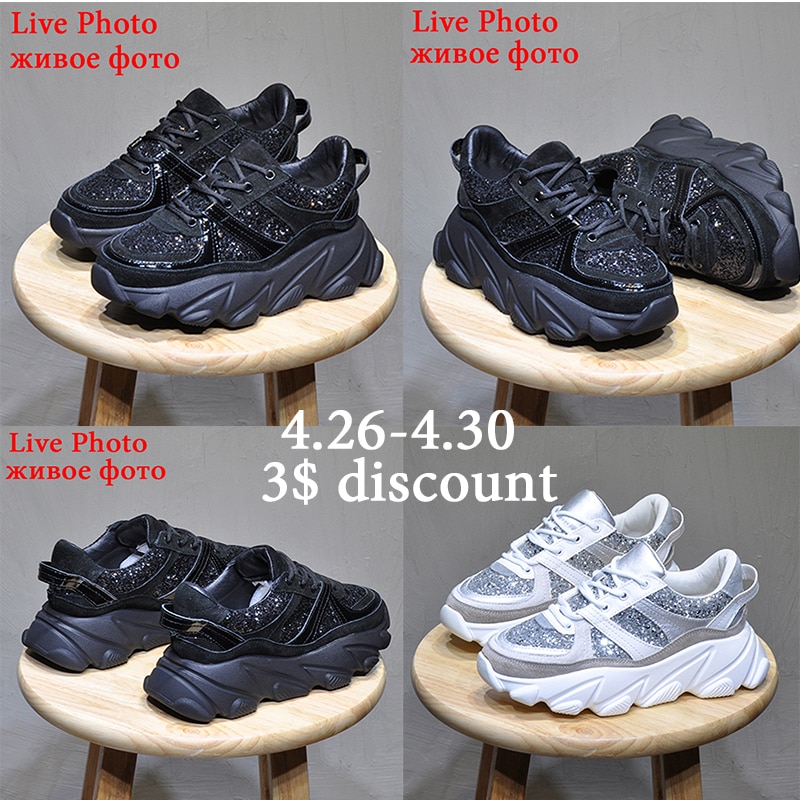 Womens Sneakers Trainers Platform Wedges Chunky Sneakers Black Sneakers Women Casual Shoes Woman Baskets chaussures femme image 4