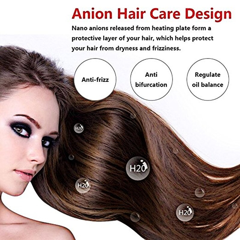 Smooth brown hair graphic showing nano-ion concept