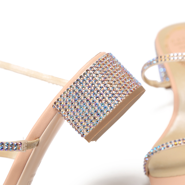 Summer Crystal Gladiator Sandals Women Open Toe Square Heels Sandals Women Party Dress Snake Strap Shoes image 6