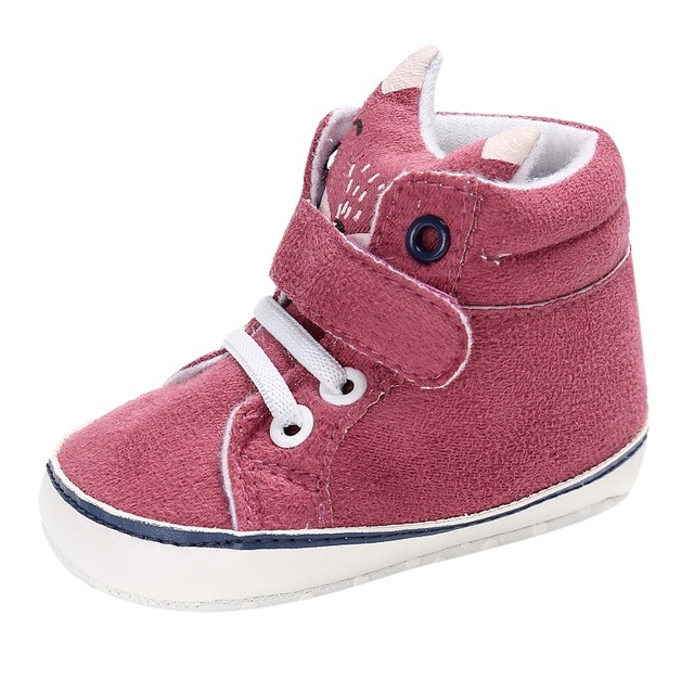Baby Autumn Shoes Kid Boy Girl Fox Head Lace Cotton Cloth First Walker Anti-slip Soft Sole Toddler Sneaker 1 Pair image 3