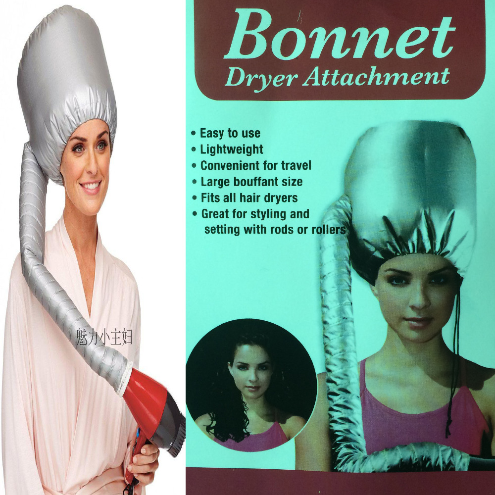 Bonnet dryer attachment shown with styling benefits