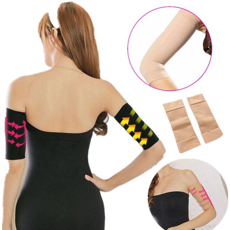360-degree coverage of arm sleeves, showing compression fabric texture and targeted massage zone placement