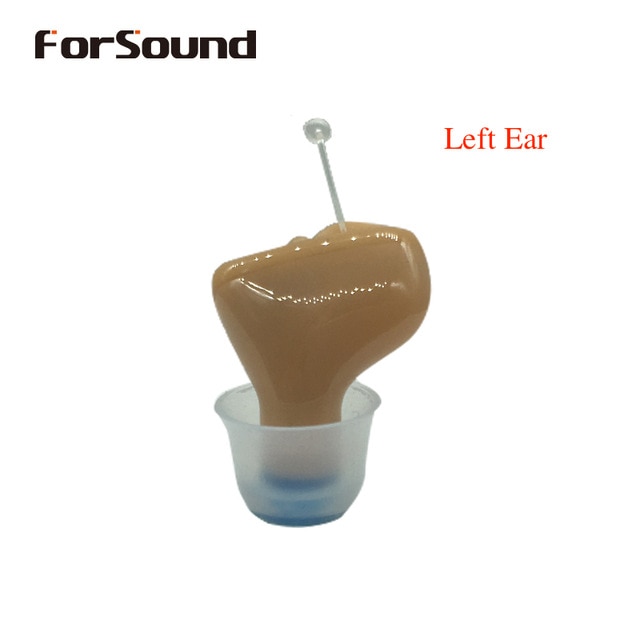 Hearing aid with A10 battery and accessories, highlighting the commitment required by traditional aids