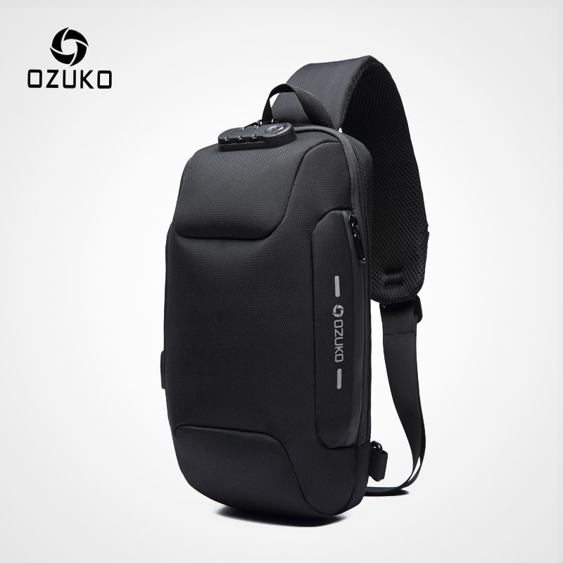 OZUKO Multifunction Crossbody Bag for Men Anti-theft Shoulder Messenger Bags Male Waterproof Short