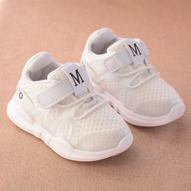 Autumn fashionable net breathable pink leisure sports running shoes for girls white shoes for boys brand kids shoes