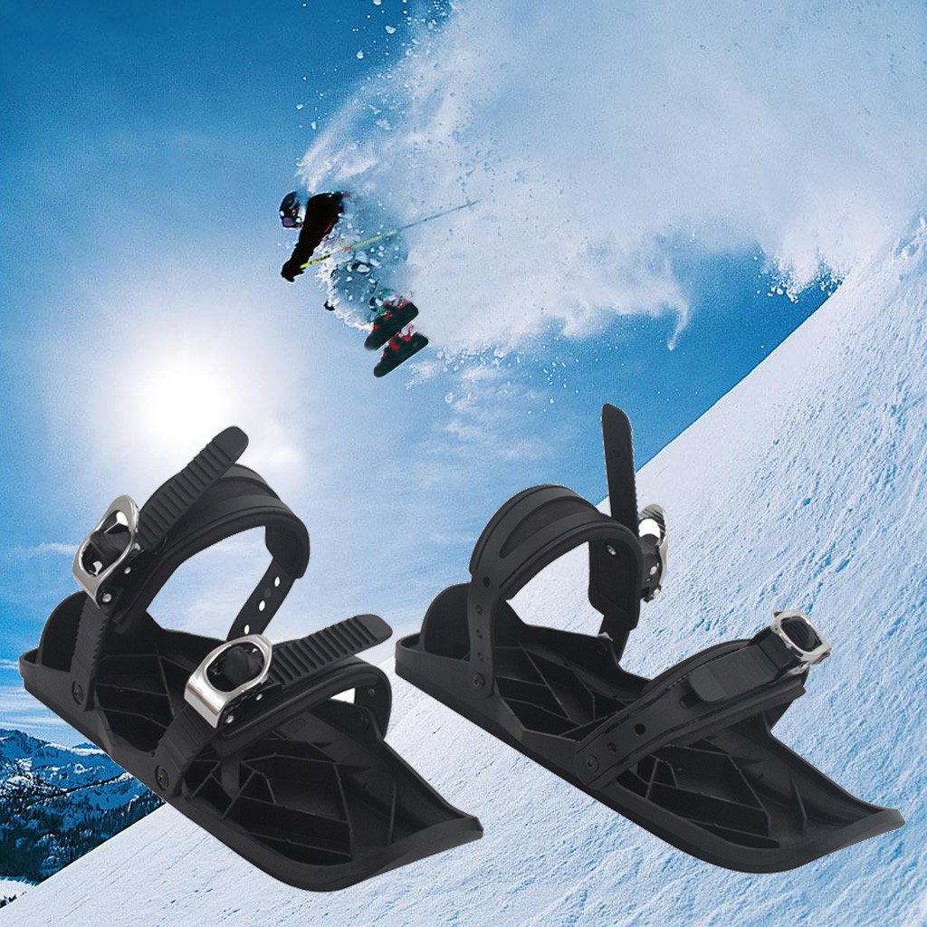Skiing Mini Sled Outdoor Snow Board Ski Boots High Quality Adjustable Bindings Portable Skiing Shoes