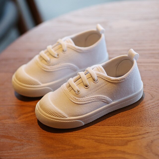 White Kids Canvas Shoes For Girls And Boys Kids Trainers Soft Cloth Shoes Boys Girls Baby Toddler Shoes image 4