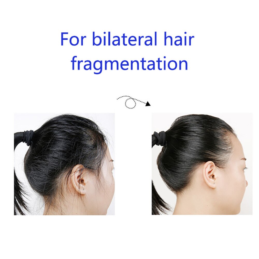 Side hair before and after finishing treatment