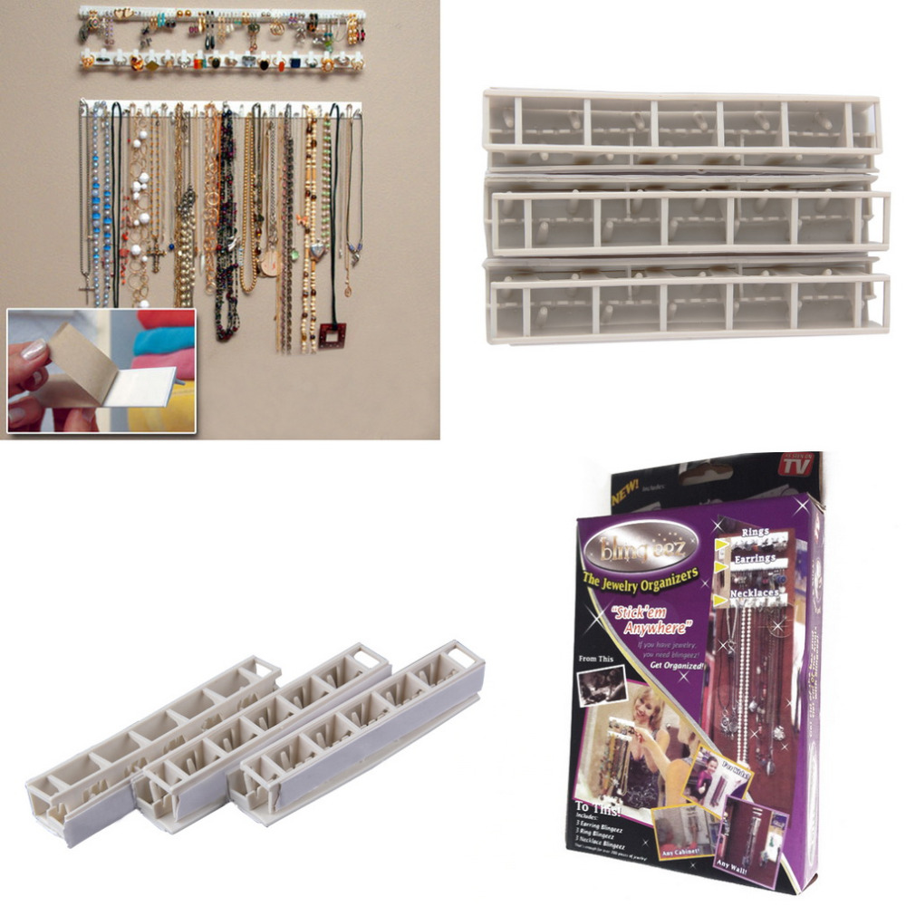 9 in 1 Bling eez Adhesive hooks Jewelry Organizer jewelry storage hook combination sticky hooks hooks wall stickers set
