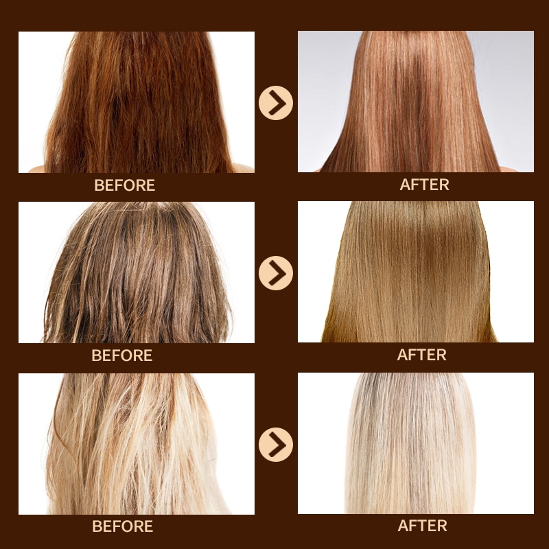 Hair comparison showing smoother shinier finished strands