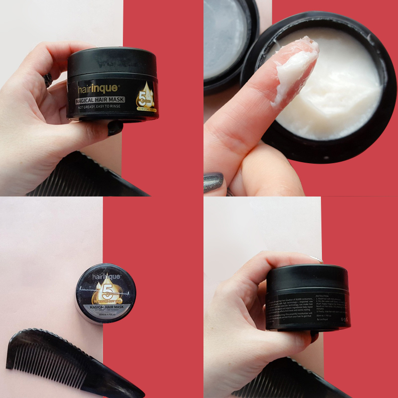 Dense white cream shown inside an open black jar