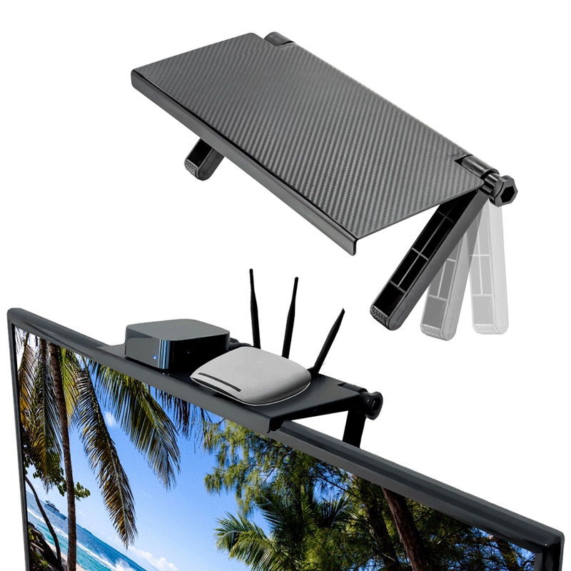 Adjustable Screen Top Shelf Display Shelf Computer Monitor Riser Desktop Stand TV Rack Storage Desk
