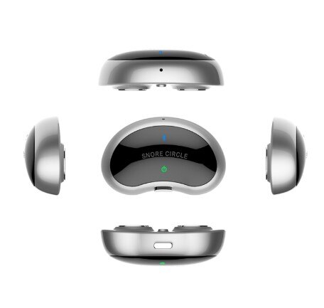 Before‑after snoring intensity trend graphs showing a steep decline from 80 dB to under 40 dB after two weeks of use