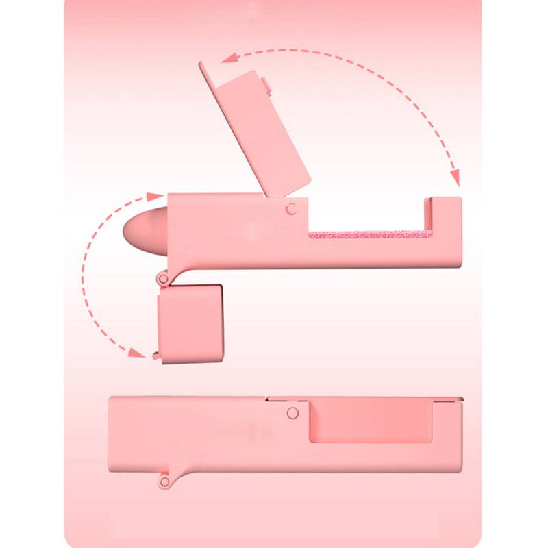 Flat edge of the tool pushing a large self-service kiosk button, illustrating wide contact area