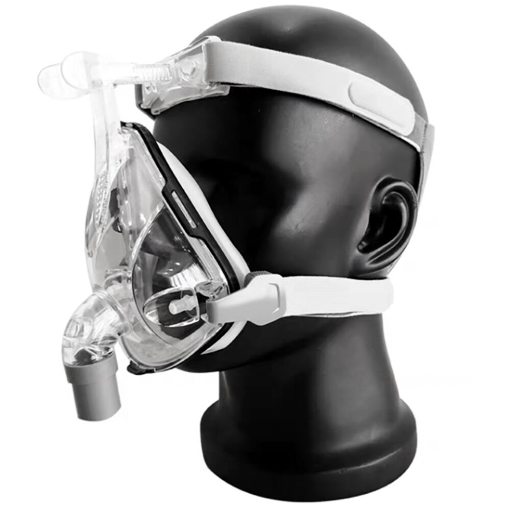 Side profile of a manikin wearing the mask, illustrating the frustration of ill‑fitting CPAP gear