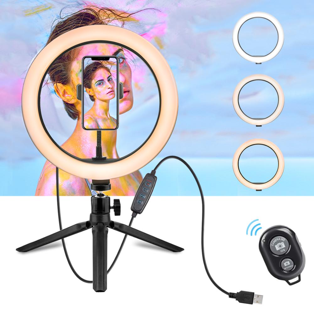 10 Inch 26CM Ring Light with Stand - Rovtop LED Camera Selfie Light Ring for iPhone Tripod and Phone
