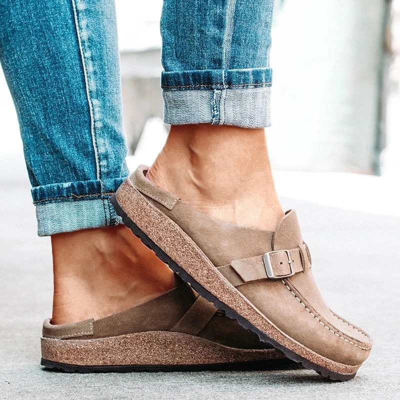 Women summer slippers spring sandals solid buckle women flats shoes casual beach ladies summer sandals