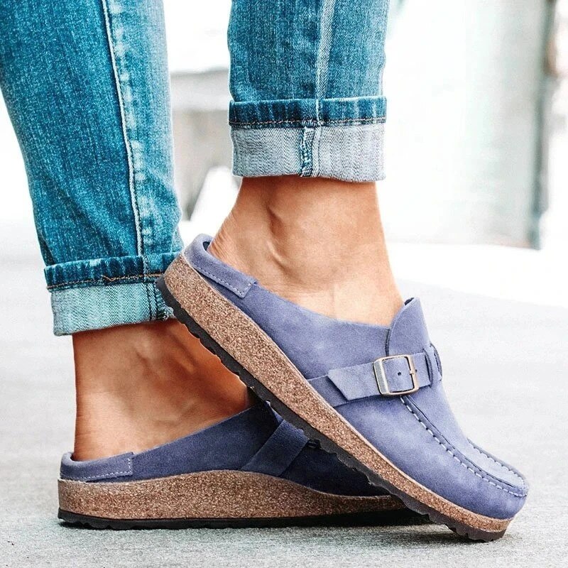 Women summer slippers spring sandals solid buckle women flats shoes casual beach ladies summer sandals image 9