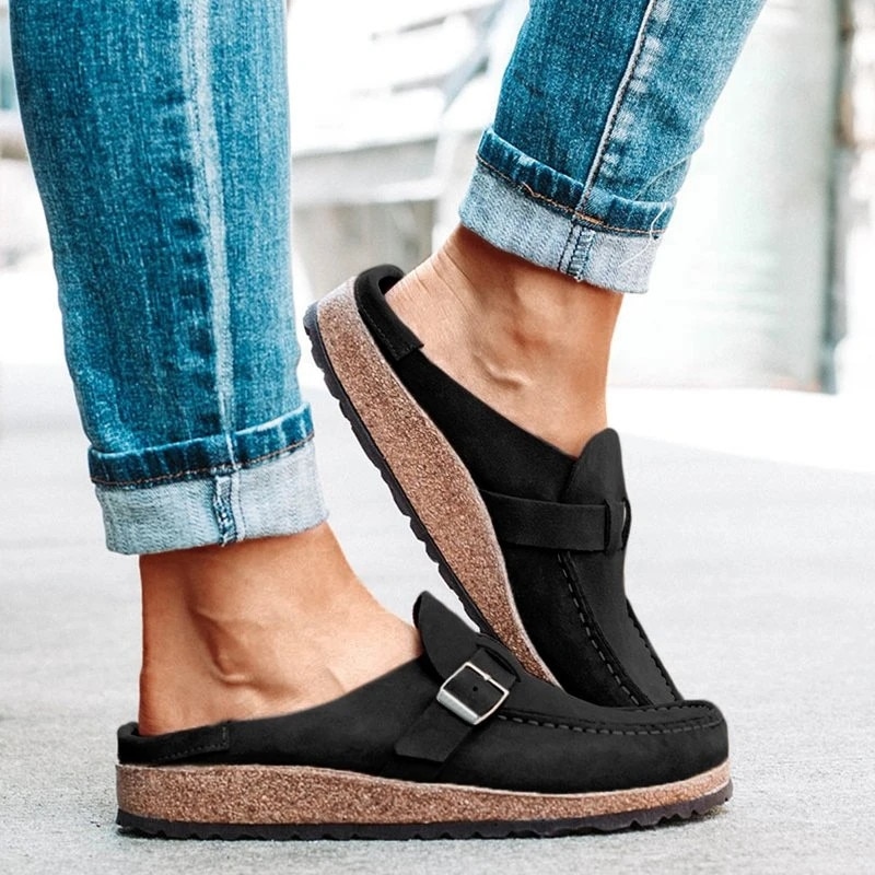 Women summer slippers spring sandals solid buckle women flats shoes casual beach ladies summer sandals image 10