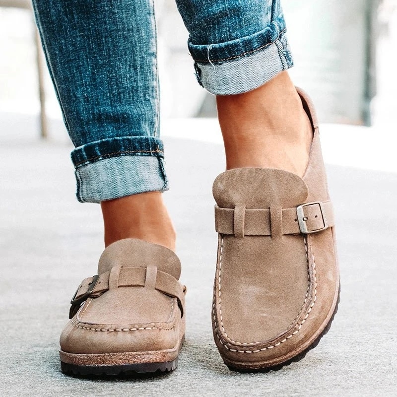Women summer slippers spring sandals solid buckle women flats shoes casual beach ladies summer sandals image 7