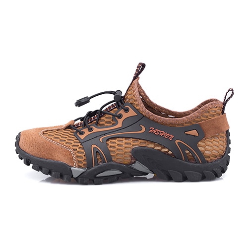 Summer Breathable Men Hiking Shoes Suede + Mesh Outdoor Men Sneakers Climbing Shoes Men Sport Shoes Quick-dry Water Shoes image 4