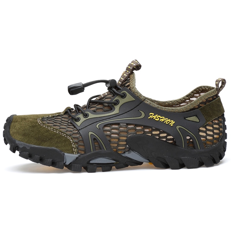 Summer Breathable Men Hiking Shoes Suede + Mesh Outdoor Men Sneakers Climbing Shoes Men Sport Shoes Quick-dry Water Shoes image 10