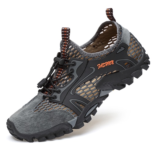 Summer Breathable Men Hiking Shoes Suede + Mesh Outdoor Men Sneakers Climbing Shoes Men Sport Shoes Quick-dry Water Shoes image 3