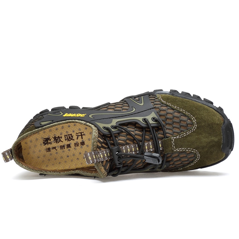 Summer Breathable Men Hiking Shoes Suede + Mesh Outdoor Men Sneakers Climbing Shoes Men Sport Shoes Quick-dry Water Shoes image 9