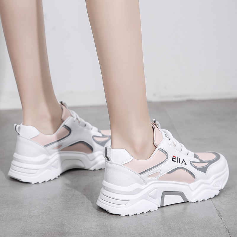 Sneakers Women Breathable Mesh Casual Shoes Female Sneaker Lace Up High Leisure Women Vulcanize Shoe Platform image 6