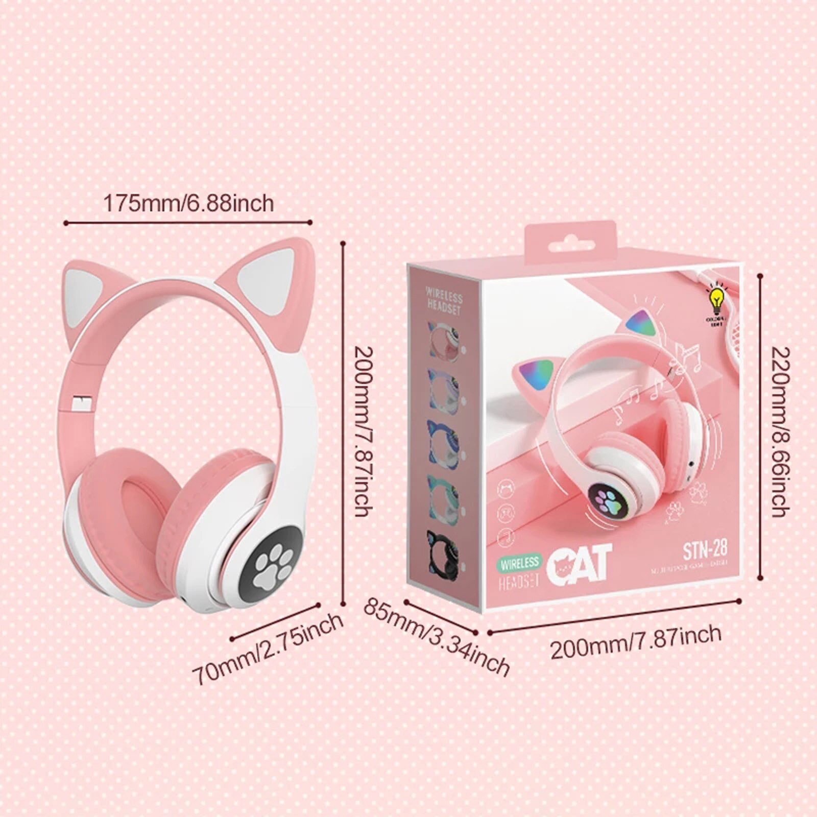 STN-28 Foldable Headset with LED Lights 6
