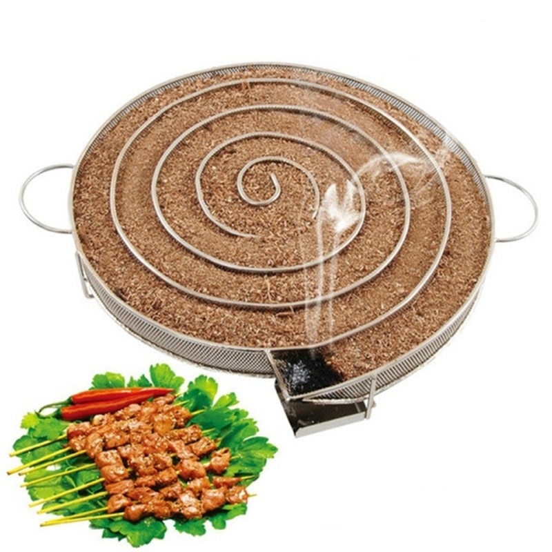 Cold Smoke Generator for BBQ Grill or Smoker Wood Dust Hot and Cold Smoking Salmon Meat Burn