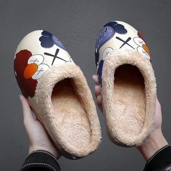 EVA Winter Leisure Home Women Shoes Non-Slip Warm Simple Slippers Thick Sole Waterproof Household Chaussures For Men