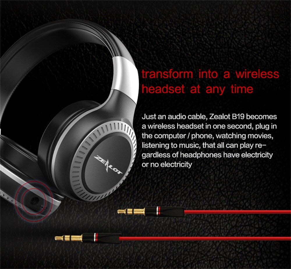 ZEALOT B19 Wireless Headphones with FM Radio 5