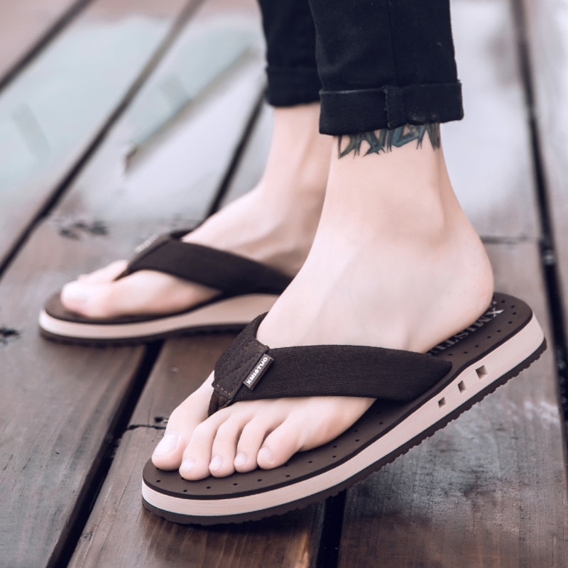 XMISTUO Summer Youth Slippers Of Fish Men Massage Non-Slip Cool Outside Flip Flops Breathable Thick-Soled Toe Sandals image 5