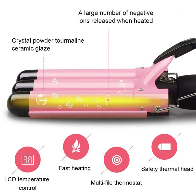 Pink waver showing insulated tip and swivel cord