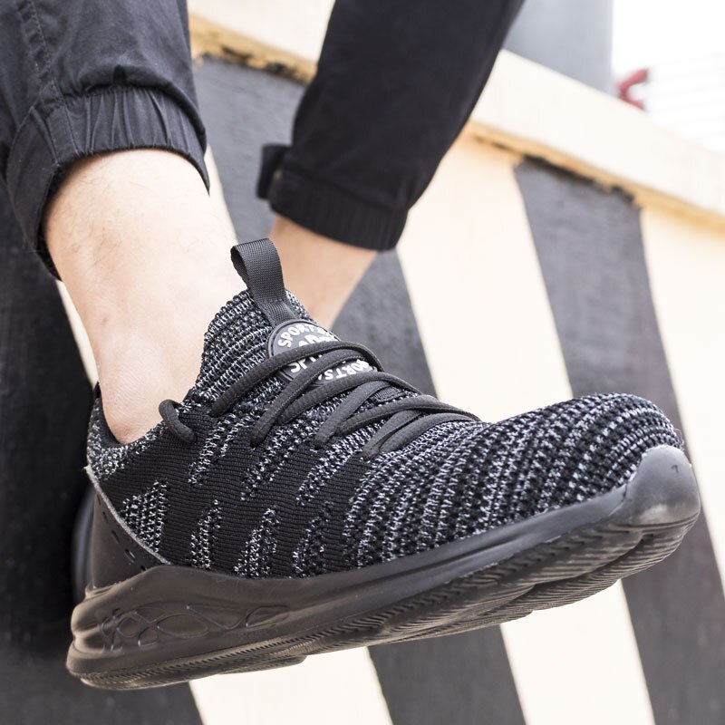 men safety shoes steel toe cap breathable women work boots sneakers casual male shoes image 9