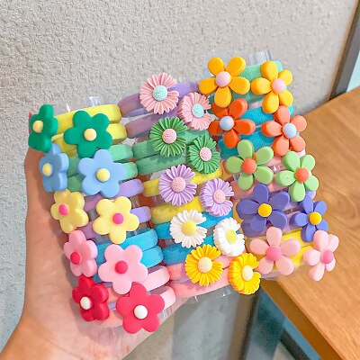 Pastel nylon hair bands shown in a hand