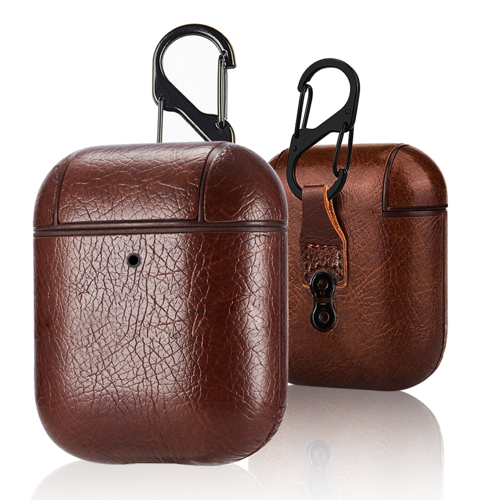Leather Case for AirPods Charging Case with Carabiner