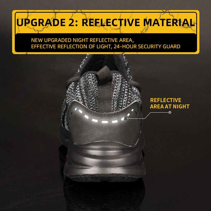 men safety shoes steel toe cap breathable women work boots sneakers casual male shoes image 8