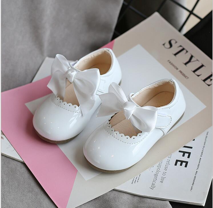 Newest Summer Kids Shoes Leathers Sweet Children Sandals For Girls Toddler Baby Breathable PU Out Bow Shoes