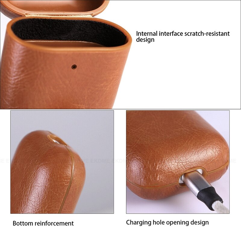 Leather Case for AirPods Charging Case with Carabiner 2