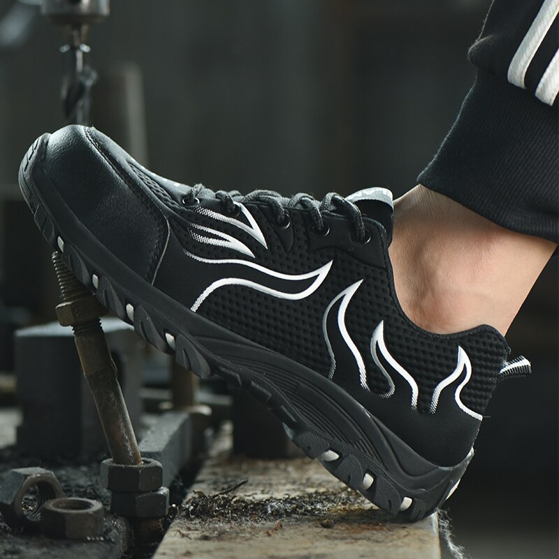 Shoes Anti-smashing Work Shoes Mesh Breathable Rubber Bottom Low Top Protective Men Shoes image 5