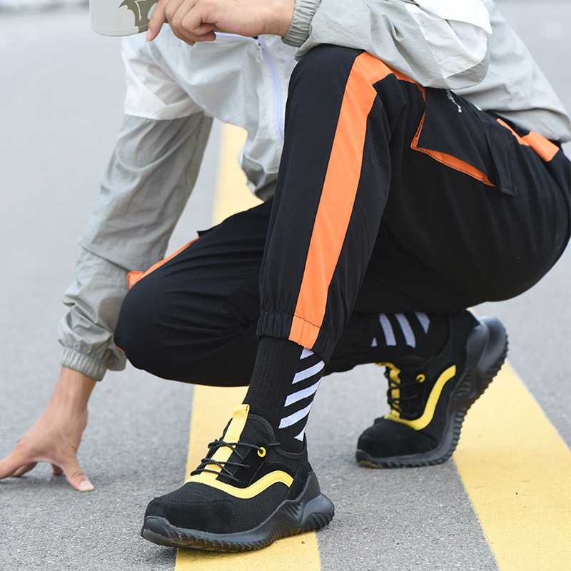 Work Safety Shoes For Men woman Blcak Mesh Breathable Steel Toe image 8