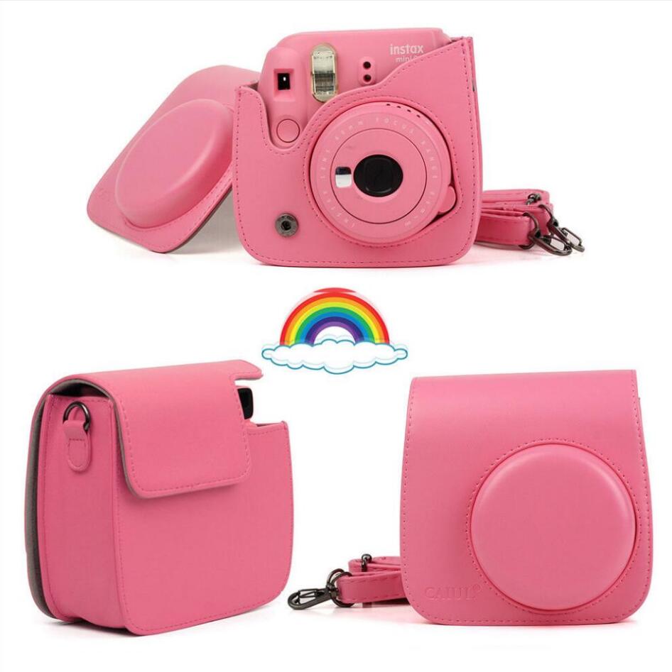 For Fujifilm Instax Mini 8 Mini 9 Camera PU Leather Color Bag Instax case with Shoulder Strap