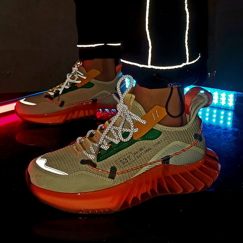 Men Blade Shoes Casual Sneakers Men Soft High Quality Reflective Shoes Breathable Flying Woven Sneakers Male Chaussure Homme（A29）