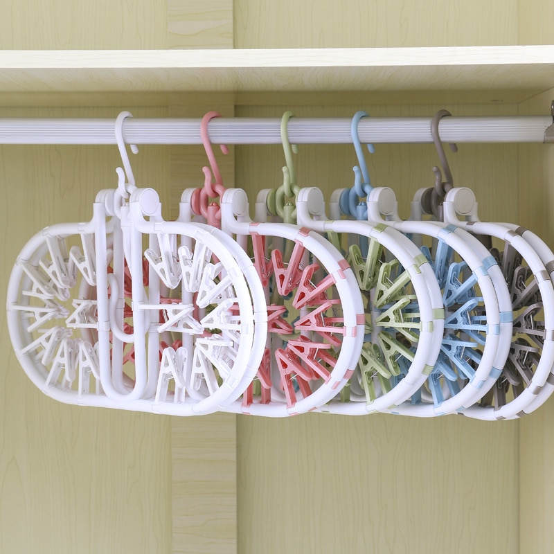 32-Clip Multi-Function round Rough Foldable Underwear Drying Rack Brand New Pp Environmental Protection Drying Rack