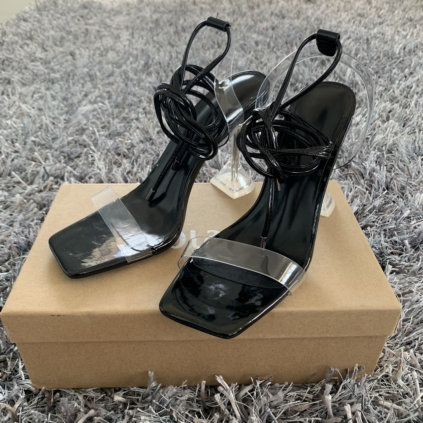 Summer High 10.5CM Heels Women Pumps Ankle Cross Strap Sandals Shoes Woman Ladies Peep Toe High Heels Dress Party Shoes Woman image 6