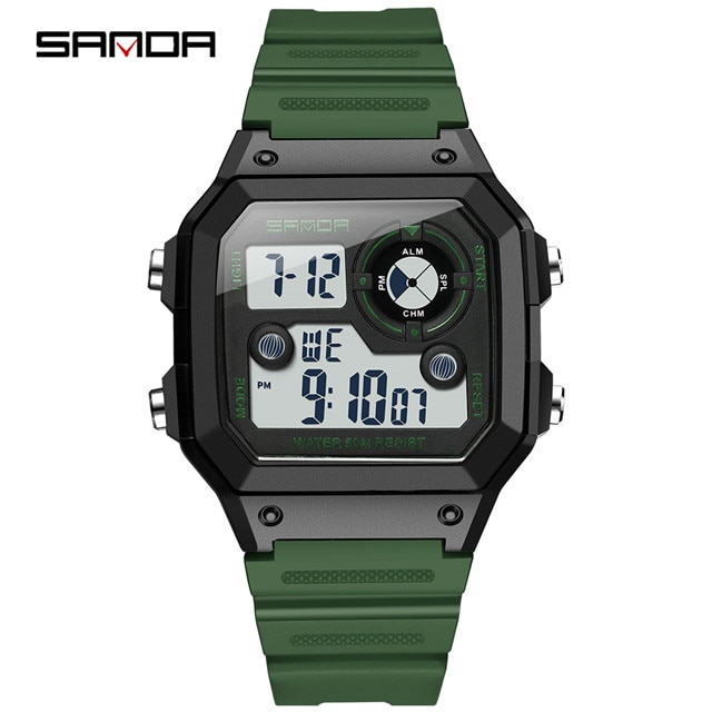 Relojes deportivos marca SANDA 418 para hombre moda cronos cuenta regresiva para hombre impermeables LE - Imagen 10 de 11